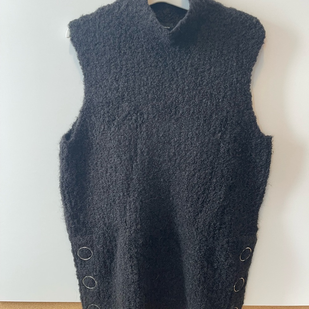 Club Monaco Black Sleeveless Sweater with Ring Accents